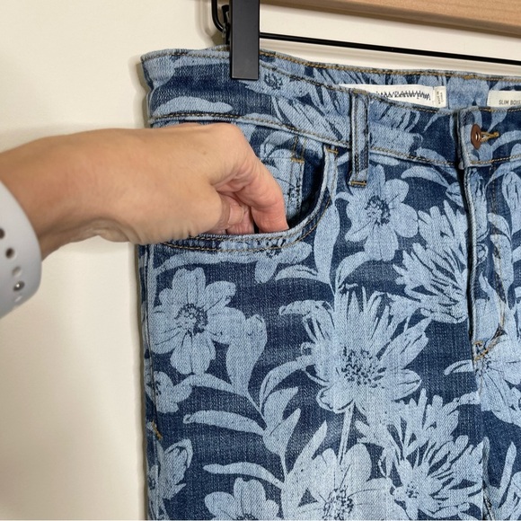 Pilcro Floral-Printed Slim Boyfriend Jeans boho fairy whimsical - Picture 3 of 16